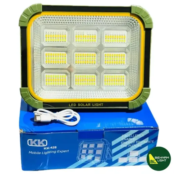چراغ پروژکتور شارژی خورشیدی زینگارو مدل KK-428