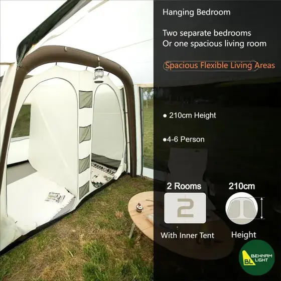 چادر بادی کینگ کمپ KingCamp In مدل KT2316_BEIGE