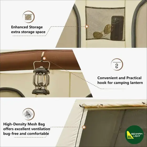 چادر بادی کینگ کمپ KingCamp In مدل KT2316_BEIGE