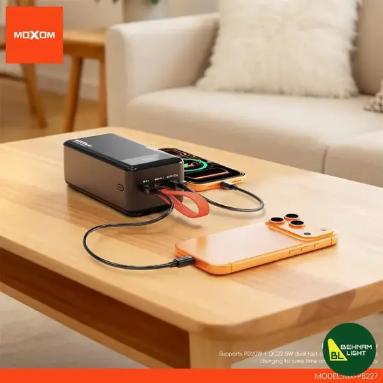 پاوربانک 40000 میلی آمپر 22.5 وات موکسوم مدل MX-PB227