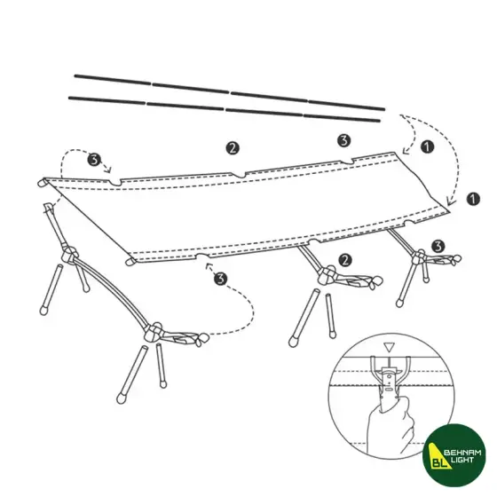 تخت کمپینگ نیچرهایک مدل NH22JU028