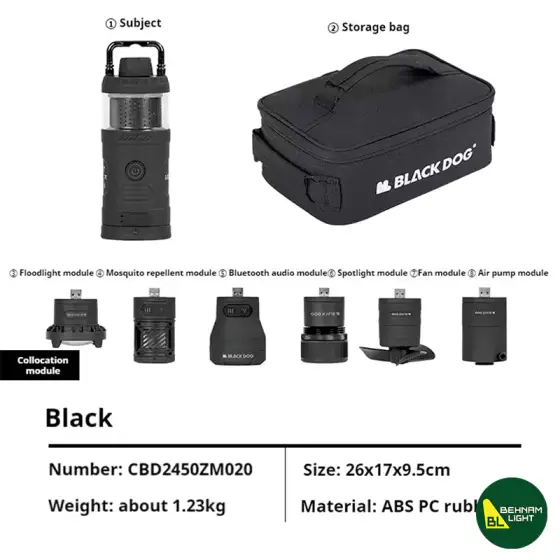 چراغ ماژولار چندکاره بلک داگ CBD2450ZM020