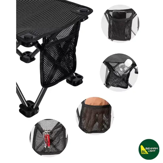 صندلی تاشو کینگ کمپ مدل KC2137 BLACKSTRIPS