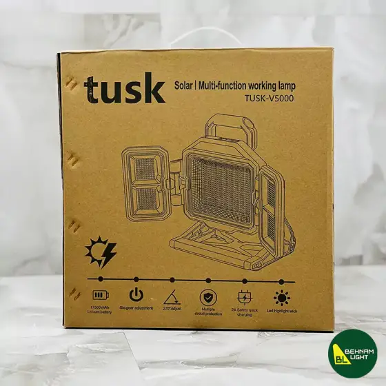 پروژکتور شارژی خورشیدی تاسک مدل Tusk-V5000