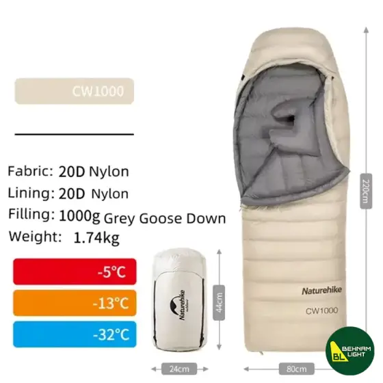 کیسه خواب نیچرهایک مدل CW1000 NH22YD002