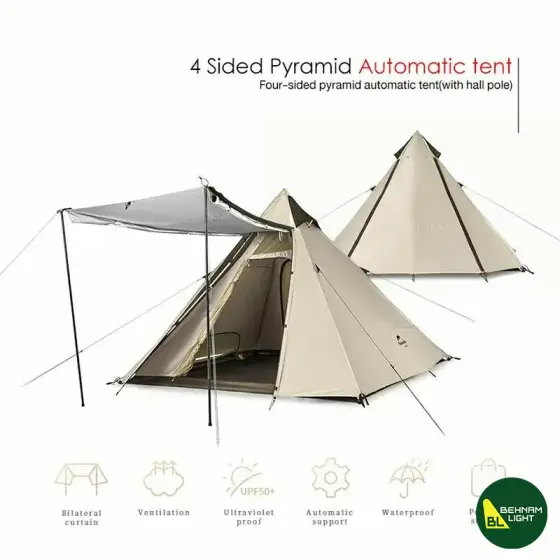 چادر اتوماتیک هرمی چهار طرفه نیچرهایک مدل CNH22ZP010