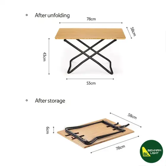 میز بامبو بزرگ نیچرهایک مدل NH22JU012