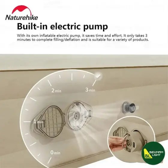 تشک بادی تک نفره پمپ دار توکار نیچرهایک مدل CNH22DZ015