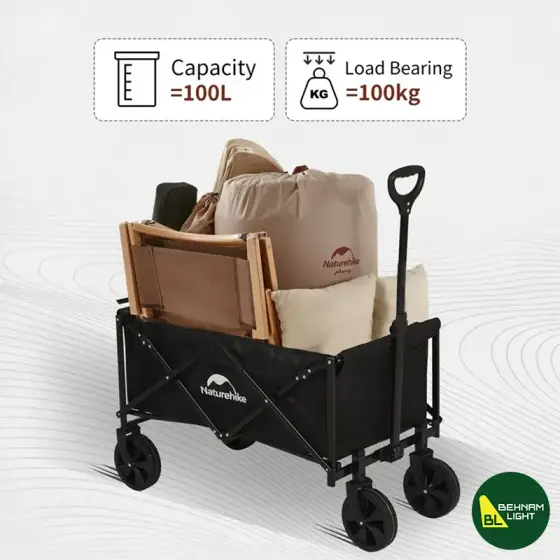 چرخ دستی تاشو 100 لیتر نیچرهایک مدل CNK2300JU014