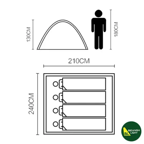 چادر چهار نفره موبی گاردن مدل Cold Mountain 4 NXZ1429065